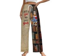 BFHEFGSUU Just A Girl Who Loves Books Personalised Reader Pajama Pants Custom Name Book Lovers Gifts For Reading Lover Bookish Bookworm Gifts Book Sweatpants For Women Xmas Birthday (style 1)