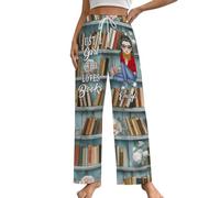 BFHEFGSUU Just A Girl Who Loves Books Personalised Reader Pajama Pants Custom Name Book Lovers Gifts For Reading Lover Bookish Bookworm Gifts Book Sweatpants For Women Xmas Birthday (style 32)