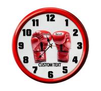 BFHEFGSUU Personalised Boxing Gloves Wall Clock Custom Name Sports Ball Wall Clock Unique Father's Day Birthday Xmas Decor Gift For Dad Friend Sport Lovers Bedroom Living Room Garage (style 14)