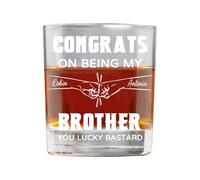 BFHEFGSUU Personalised Congrats On Being My Brother Whiskey Glass Custom Name Wine Glass Unique Birthday Father's Day Xmas Decor Cup Gift for Brother Friend (Style 25)