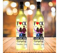 BFHEFGSUU Personalised Couple Portrait Bottle Lamp Custom Name I Love You Everyday Valentine's Day Romantic Bottle Lamp Gift for Wife Husband Couple Birthday Anniversary (Style 1)