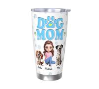 BFHEFGSUU Personalised Dog Mother Travel Mug Custom Name Portrait Custom Dog Owners Mugs Gift for Pet Lovers Coffee Cup Birthday Xmas Anniversary (Style 34)