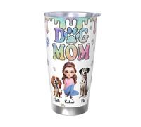 BFHEFGSUU Personalised Dog Mother Travel Mug Custom Name Portrait Custom Dog Owners Mugs Gift for Pet Lovers Coffee Cup Birthday Xmas Anniversary (Style 28)