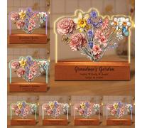 BFHEFGSUU Personalised Grandma's Garden Night Light Custom 1-10 Names Birth Month Flower Lamp Romantic Gifts for Mom Grandma Mother's Day Birthday (Style 3)