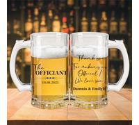 BFHEFGSUU Personalised I Can Marry People Beer Glass Custom Name Funny Officiant Beer Mugs Drinking Glass Wedding Officiant Gift for Him Her Wedding Party Xmas (Style 11)