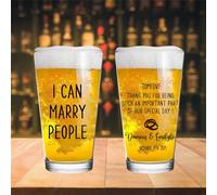 BFHEFGSUU Personalised I Can Marry People Beer Glass Custom Name Funny Officiant Beer Mugs Drinking Glass Wedding Officiant Gift for Him Her Wedding Party Xmas (Style 6)