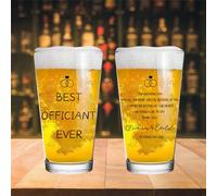 BFHEFGSUU Personalised I Can Marry People Beer Glass Custom Name Funny Officiant Beer Mugs Drinking Glass Wedding Officiant Gift for Him Her Wedding Party Xmas (Style 8)