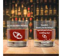 BFHEFGSUU Personalised I Can Marry People Glass Custom Name Funny Officiant Whiskey Mugs Drinking Glass Wedding Officiant Gift for Him Her Wedding Party Xmas (Style 1)