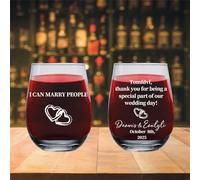 BFHEFGSUU Personalised I Can Marry People Wine Glass Custom Name Funny Officiant Wine Mugs Drinking Glass Wedding Officiant Gift for Him Her Wedding Party Xmas (Style 13)