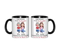 BFHEFGSUU Personalised I Smile Because You're My Daughter Coffee Mug Custom Name Portrait Ceramic Dringking Mug Decor Gift for Daughter from Mom Birthday Party Xmas (Style 7)
