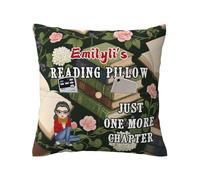 BFHEFGSUU Personalised Just One More Chapter Pillow Covers Custom Name Portrait Reading Themed Pillowcase For Sofa Bed Office Gifts For Women Book Lovers Reader Bookish Xmas Birthday (style 8)