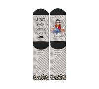 BFHEFGSUU Personalised Just One More Chapter Socks Custom Name Portrait Readings Girl Sock Funny Sock For Book Lovers Bookish Bookworm Reading Socks Gift For Women Reader Birthday Xmas (style 5)