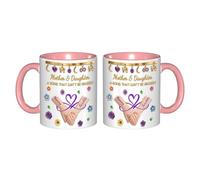 BFHEFGSUU Personalised Mother & Daughter A Bond that Can't Be Broken Coffee Cup Custom Name Funny Mother Daughter Ceramic Mug Drinking Cup Gifts Mom Grandma Mother's Day Birthday Xmas (S 03)