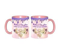 BFHEFGSUU Personalised Mother & Daughter A Bond that Can't Be Broken Coffee Cup Custom Name Funny Mother Daughter Ceramic Mug Drinking Cup Gifts Mom Grandma Mother's Day Birthday Xmas (S 05)