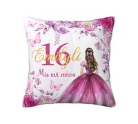 BFHEFGSUU Personalised Quinceanera Pillowcase 16 Year Old Girl Gifts Custom Name Age Portrait Funny Birthday Pillow Covers Sweet 16 Gift For Girls Daughter Party Birthday (style 7)