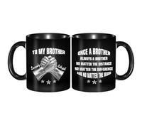 BFHEFGSUU Personalised to My Brother Coffee Cup Custom Name Funny Brother Ceramic Mug Drinking Cup Friendship Gifts Suit for Brothers Dad Birthday Xmas Father's Day (S 07)