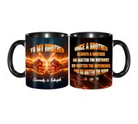 BFHEFGSUU Personalised to My Brother Coffee Cup Custom Name Funny Brother Ceramic Mug Drinking Cup Friendship Gifts Suit for Brothers Dad Birthday Xmas Father's Day (S 16)