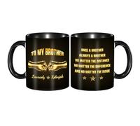 BFHEFGSUU Personalised to My Brother Coffee Cup Custom Name Funny Brother Ceramic Mug Drinking Cup Friendship Gifts Suit for Brothers Dad Birthday Xmas Father's Day (S 11)