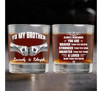 BFHEFGSUU Personalised to My Brother Whiskey Cup Custom Name Funny Whiskey Glass Brother Keepsake Gifts Birthday Xmas Father's Day Brothers Friendship Gift (S 10)