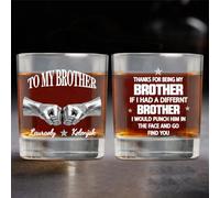 BFHEFGSUU Personalised to My Brother Whiskey Cup Custom Name Funny Whiskey Glass Brother Keepsake Gifts Birthday Xmas Father's Day Brothers Friendship Gift (S 08)