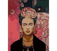 BFHZGG Paint By Numbers Kits For Adults, DIY Oil Painting Kits with Brushes and Acrylic Pigment,Adult Paint by Number Kits on Pre-Printed Canvas-Frida 16 x 20 inch Frameless