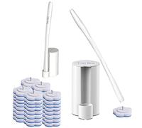 Bfirst Disposable Toilet Bowl Brush with 40Pcs Toiltet Wand Refills, Toilet Bowl Cleaner Wands,Toilet Cleaning System Starter Kit…