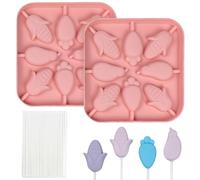 BFJ Carrot Lollipop Mould 2 pcs Silicone Easter Chocolate Moulds Corn Carrot Eggplant Shape 8 Cavity Silicone Lolly Candy Mold with 25 Sticks