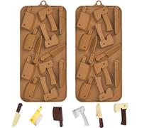 BFJ Halloween Chocolate Moulds Knife Silicone Candy Moulds 2pcs for Resin, Soap, Ice, Fondant, Cupcake Decoration