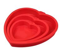 BFJ Heart Shaped Cake Pans Silicone Layer Cake Mould Heart 4/6/8 inch Rainbow Cake Moulds Set of 3 for Birthday Wedding Valentines Day