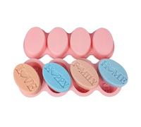 BFJ Silicone Soap Mould 4 Cavities Oval Silicone Soap Moulds with Letter for Homemade Craft Soap Mold, Cake Mold, Ice Cube(Size 9 x 6cm)
