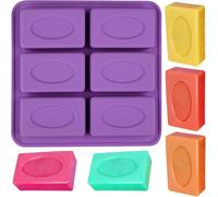 BFJ Silicone Soap Moulds 6 Cavity Rectangular Soap Mold for Homemade DIY Craft Soap Molds