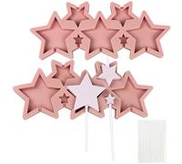 BFJ Star Lollipop Moulds 2 pcs Silicone Chocolate Lolly Mould 7 Cavity Lollipop Candy Molds with 25 Sticks(Star Size 5cm 3cm 2cm)