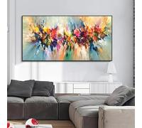 BFKJDS Black Frame Wall Decor Abstract Painting Landscape Prints on Canvas Colorful Wall Art Pictures for Living Room Decoration 65x130cm/26x52inch With Black Framed Ready to Hang