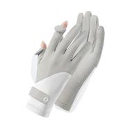 BFLCWSTD Uv Protection Gloves Summer Gloves Breathable Women Thin Ice Silk Cycling Driving Touch Screen Quick Dry Sunscreen Non-slip Riding(Grey white)