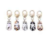 BFLKY 5pcs/set Enamel Cat Knitting Stitches Markers Needlework Accessories Metal Crochet Latches Knitting Tools For Craft Mark