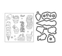 BFLKY Ice Cream Die-Cuts Clear Scrapbooking Stampers Silicone Stamps For Journal DiaryScrapbooking Card Making