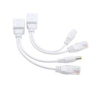 BFLKY Passive Power Over Ethernet Adapter Cable Short Cord RJ45 Synthesizer And Splitter Set For Cameras Supports 12V Power
