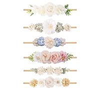 BFNAAgirl 6 Pcs Baby Girls Nylon Flower Elastic Headband Hair Accessories Newborn Toddler Gift