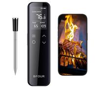 BFOUR WiFi Wireless Meat Thermometer with Smart Standalone LCD Base, ±0.5℃ Accuracy, Bluetooth Grill Thermometer with APP Control, Roasting Thermometer for Indoor and Outdoor