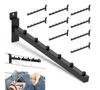 BFPeaky 12 Inch Waterfall Slatwall Hooks, 10-PC, Slatwall Accessories, Slatwall Hooks and Hangers, Slatwall Hooks for Clothing, Retail, Garage, Shop Display (6 Balls per Hooks, Black)