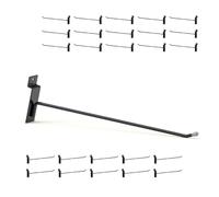 BFPeaky Black Slatwall Hooks 12 Inch, 25PC, Heavy Duty Slat Wall Hanging Hooks, Display Hooks for Retail