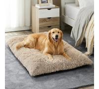 BFPETHOME Dog Bed for Large Dogs, Plush Kennel Pad for Sleeping &Ease Anxiety, Washable Mats with Anti-Slip Bottom - 53 x 36 inch
