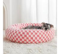 BFPETHOME Donut Dog Beds for Small Dogs, Round Cat Bed for House Cats, Calming Pet Bed for Puppy and Kitten with Non-Slip Backing, Cute Fancy Dog Bed,