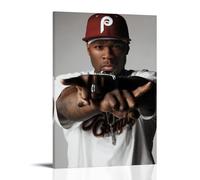 BFQMBKJUQ 50 Cent Poster Art Decorative Painting Gifts Moisture-Proof Fade Resistant Art Gifts Waterproof Fouling Home Store Decoration 16x24inch(40x60cm) Frame-style