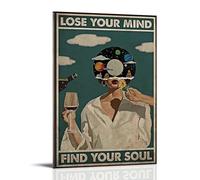 BFQMBKJUQ Art Illustration Lose Your Mind Poster Poster Canvas Wall Art For Living Room Bedroom Gaming Room Office Posters 24x36inch(60x90cm) Frame-style