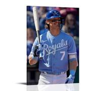 BFQMBKJUQ Bobby Witt Jr. Poster Art Decorative Painting Gifts Moisture-Proof Fade Resistant Art Gifts Waterproof Fouling Home Store Decoration 12x18inch(30x45cm) Frame-style