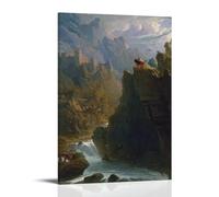 BFQMBKJUQ John Martin The Bard Poster Art Decorative Painting Gifts Moisture-Proof Fade Resistant Art Gifts Waterproof Fouling Home Store Decoration 16x24inch(40x60cm) Frame-style
