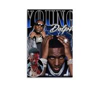 BFQMBKJUQ Young Dolph Poster Art Decorative Painting Gifts Moisture-Proof Fade Resistant Art Gifts Waterproof Fouling Home Store Decoration 08x12inch(20x30cm) Unframe-style