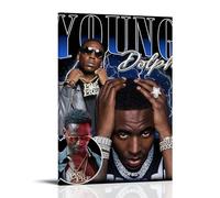 BFQMBKJUQ Young Dolph Poster Art Decorative Painting Gifts Moisture-Proof Fade Resistant Art Gifts Waterproof Fouling Home Store Decoration 16x24inch(40x60cm) Frame-style