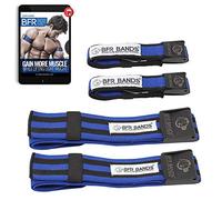 BFR BANDS PRO 4-Pack Bundle Blood Flow Restriction Bands for Arms and Legs, Occlusion Training Bands Help You Gain Muscle Without Heavy Weight Lifting, Strong Elastic Strap + Quick Release